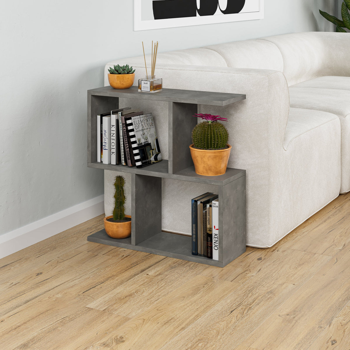 Decortieliving - Homemania Modern Side Table with 4 Open Shelves