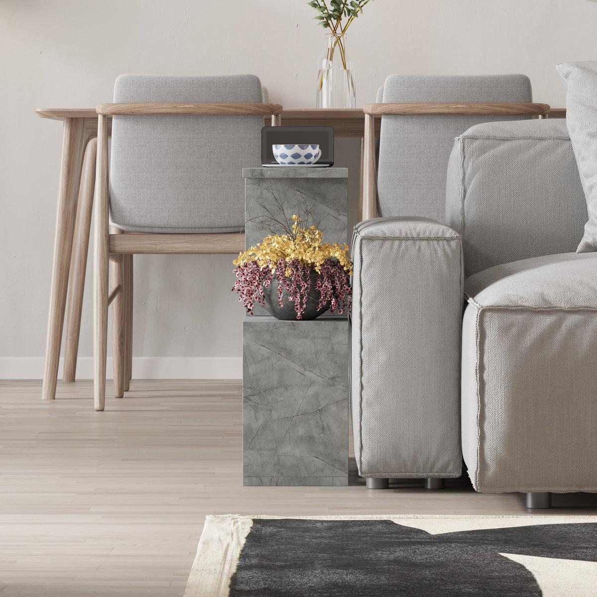 Decortieliving - Homemania Modern Side Table with 4 Open Shelves