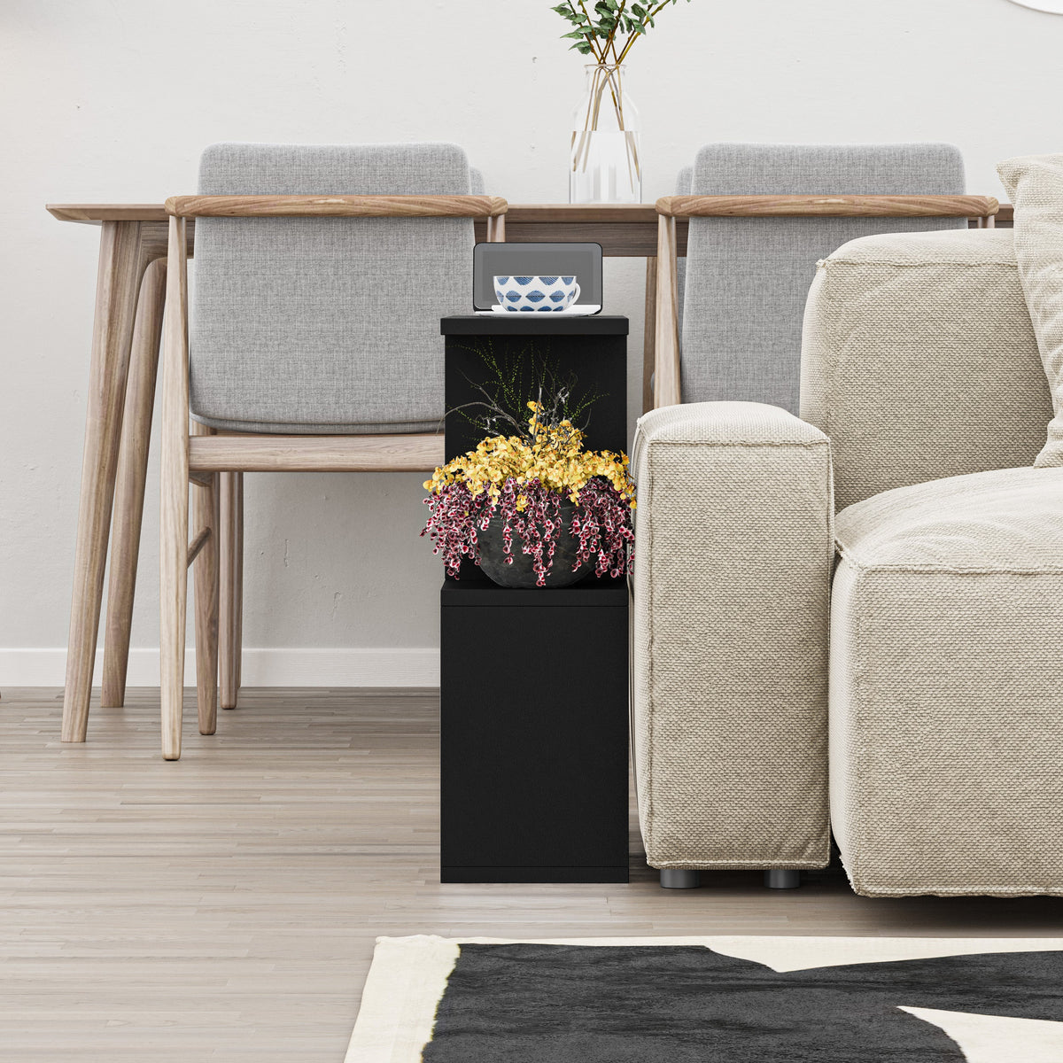 Decortieliving - Homemania Modern Side Table with 4 Open Shelves
