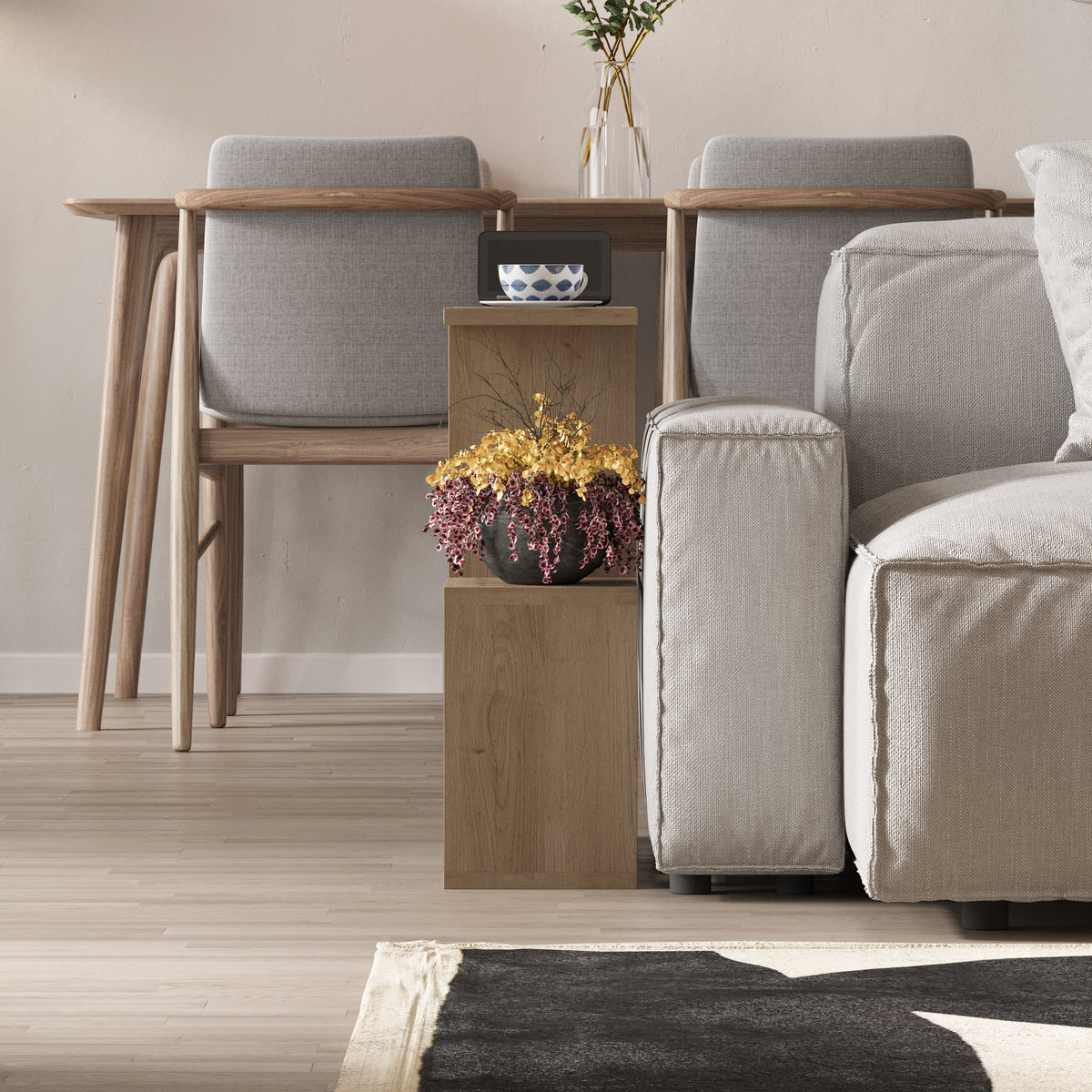 Decortieliving - Homemania Modern Side Table with 4 Open Shelves