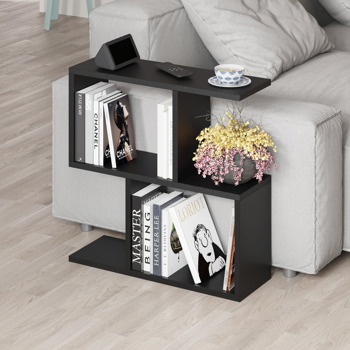 Decortieliving - Homemania Modern Side Table with 4 Open Shelves