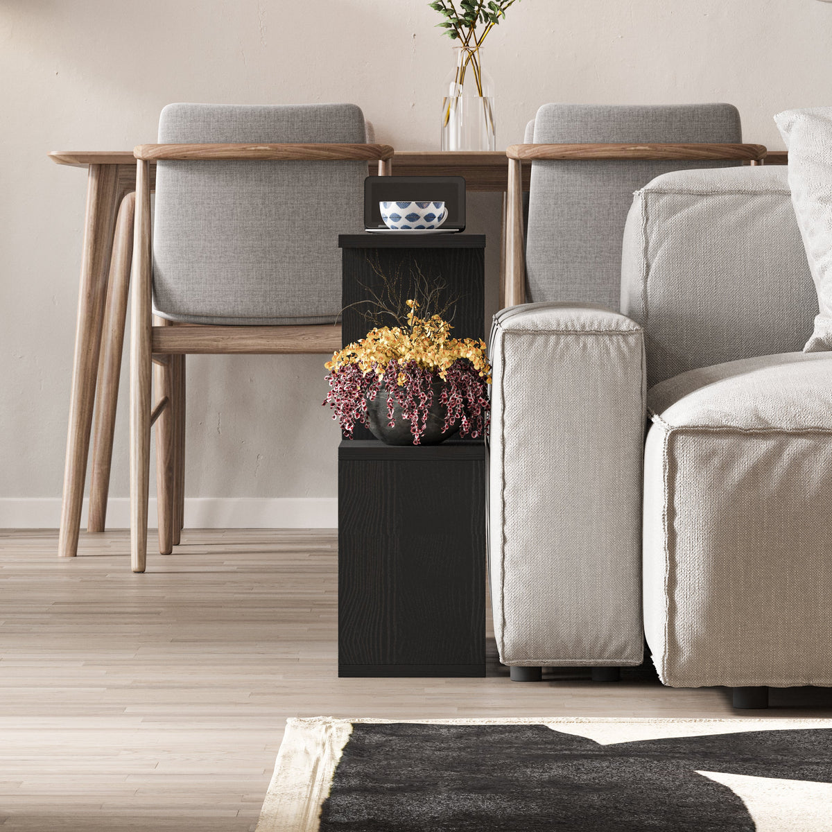 Decortieliving - Homemania Modern Side Table with 4 Open Shelves