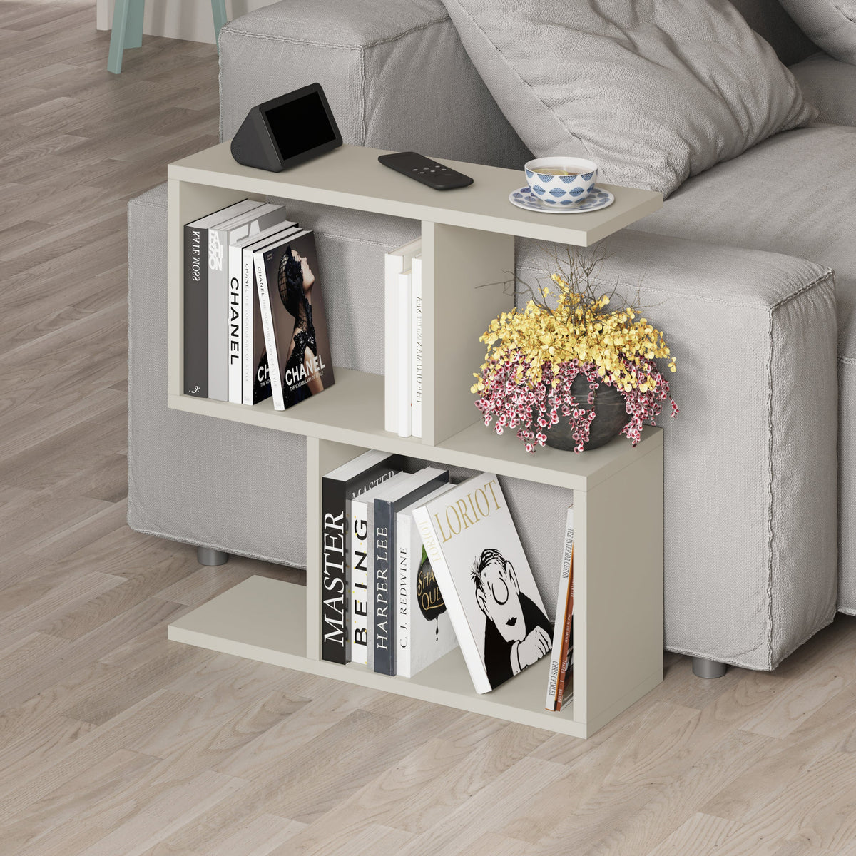Decortieliving - Homemania Modern Side Table with 4 Open Shelves