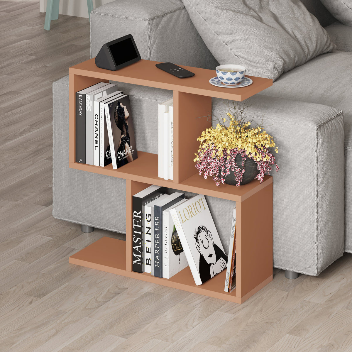 Decortieliving - Homemania Modern Side Table with 4 Open Shelves