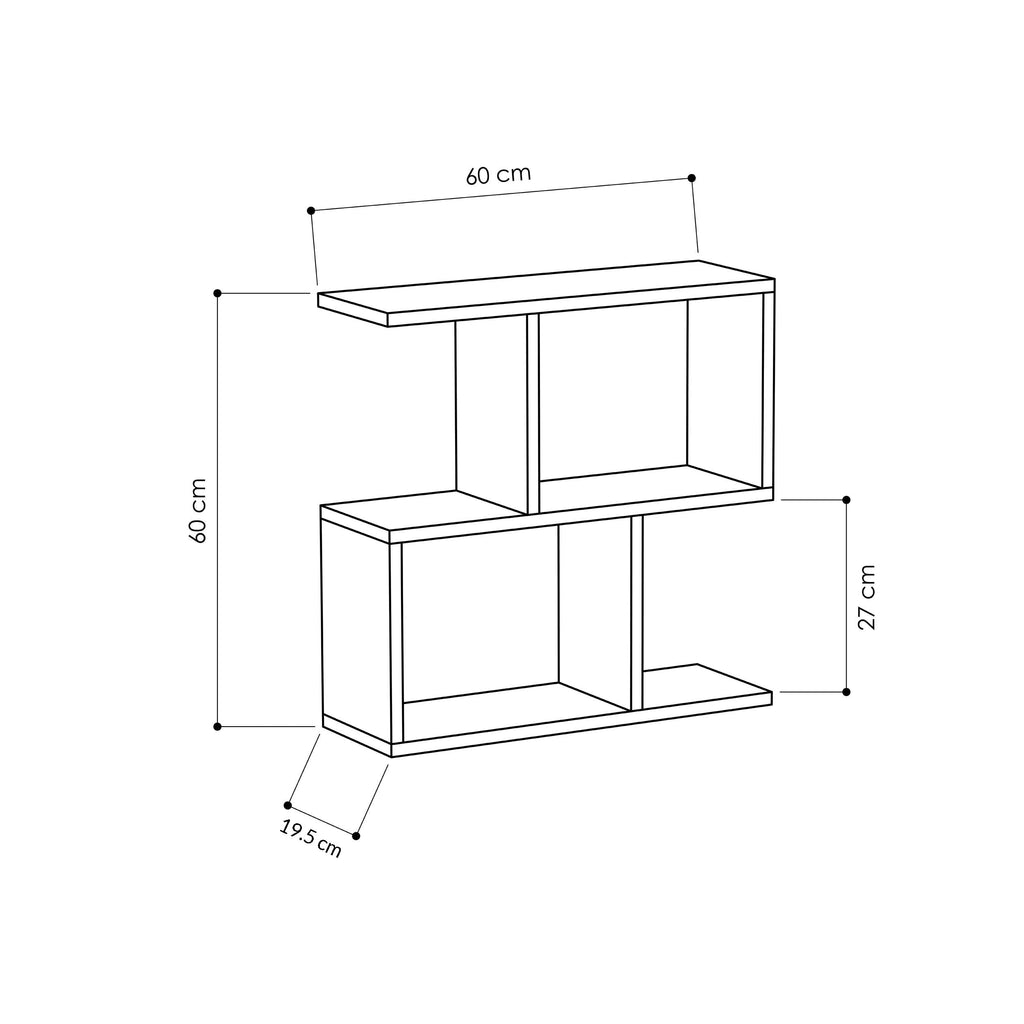 Decortieliving - Homemania Modern Side Table with 4 Open Shelves