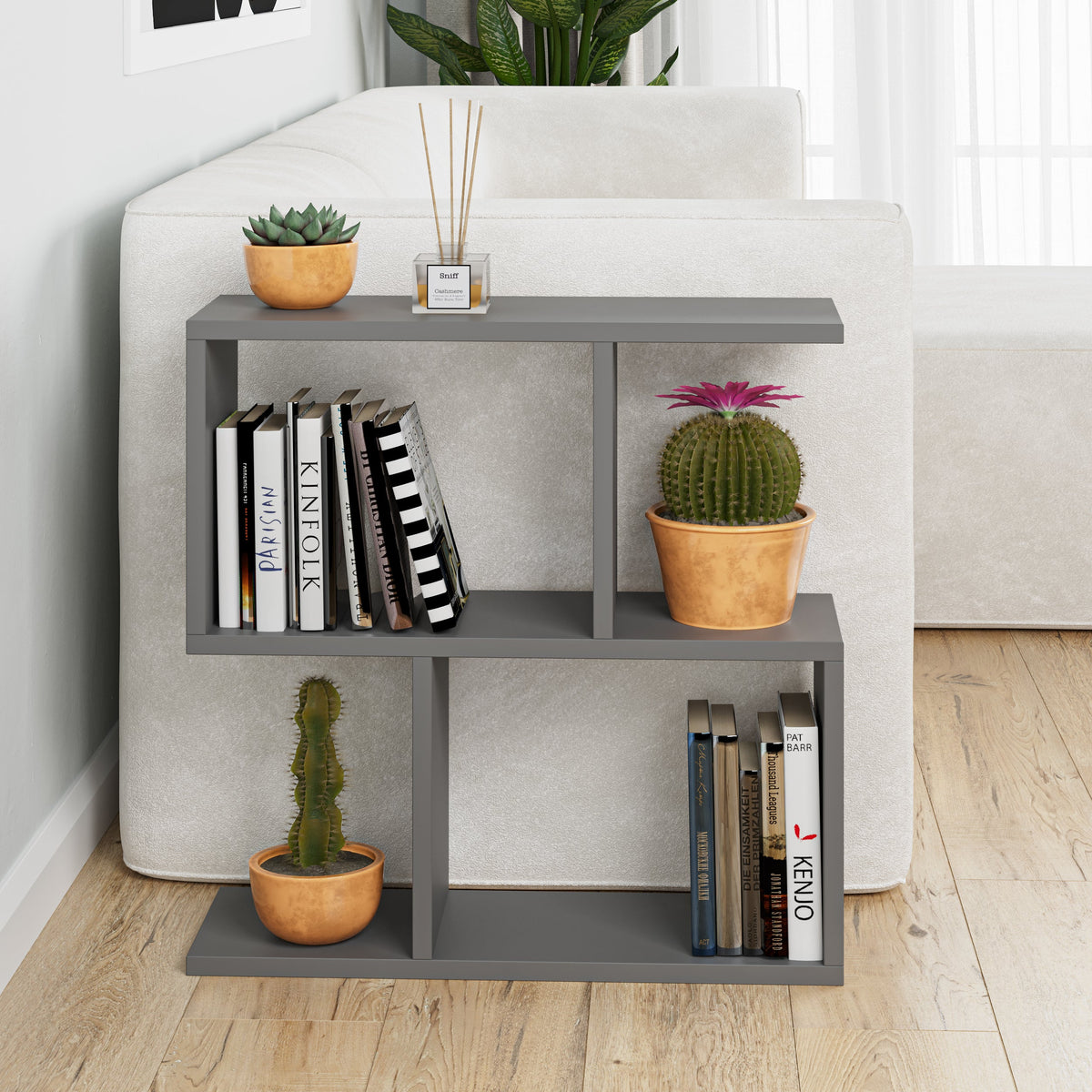 Decortieliving - Homemania Modern Side Table with 4 Open Shelves