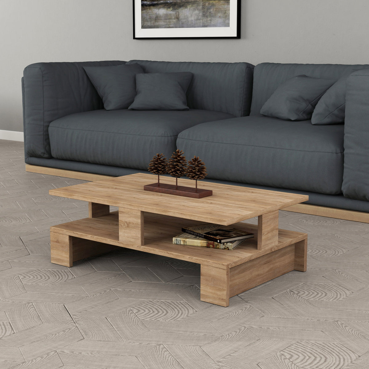 Decortieliving - Mansu Modern Coffee Table Multipurpose H 27.5cm