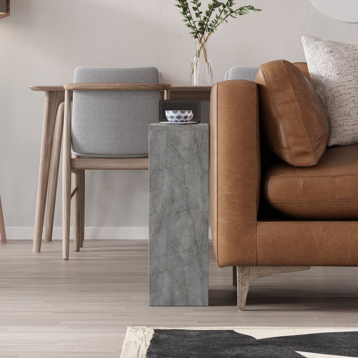Decortieliving - Simpi Side Table with Magazine Rack – Compact Modern End Table for Small Spaces