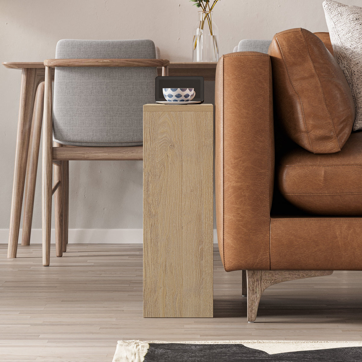 Decortieliving - Simpi Side Table with Magazine Rack – Compact Modern End Table for Small Spaces