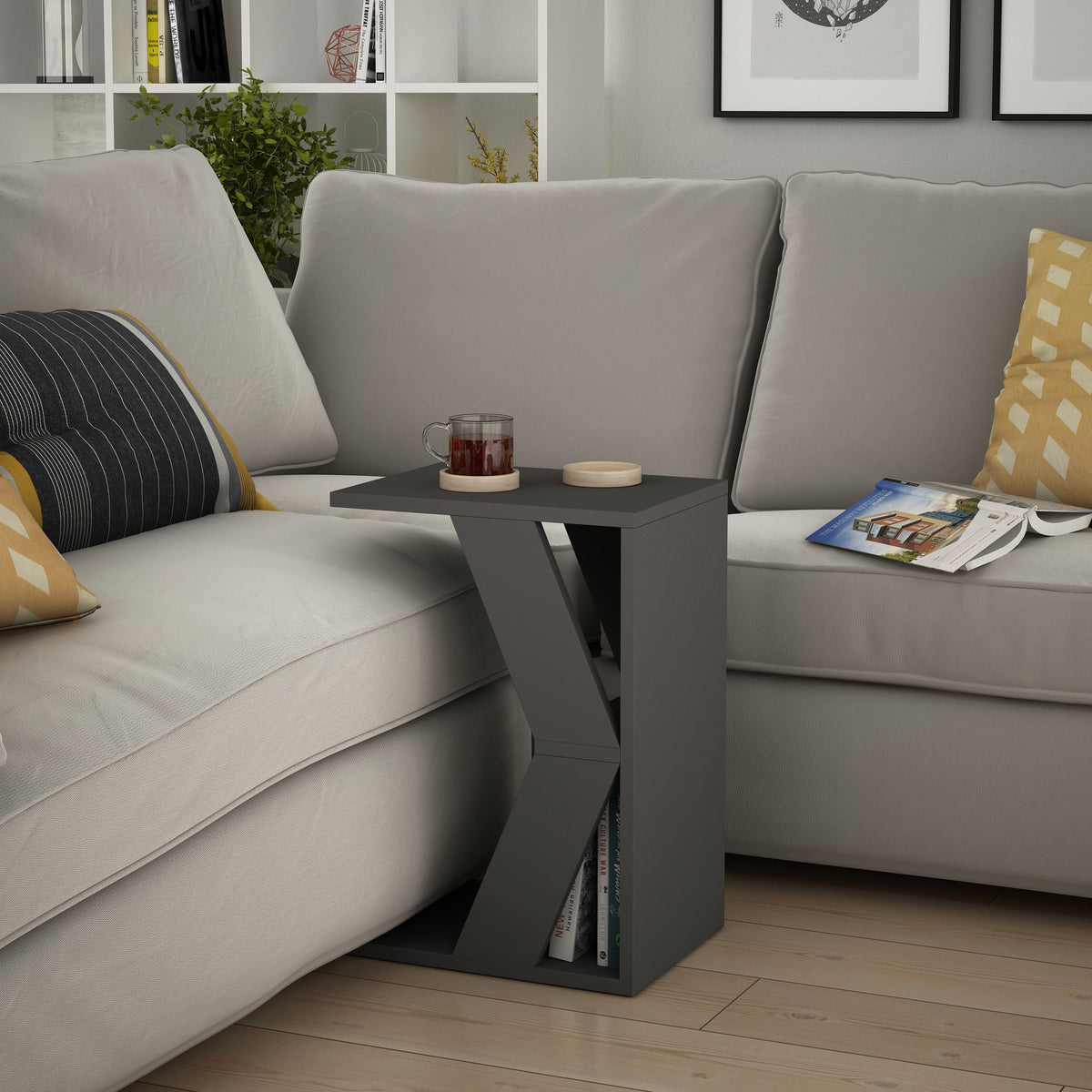 Decortieliving - Naze Modern C Shape Table Multipurpose H 57cm