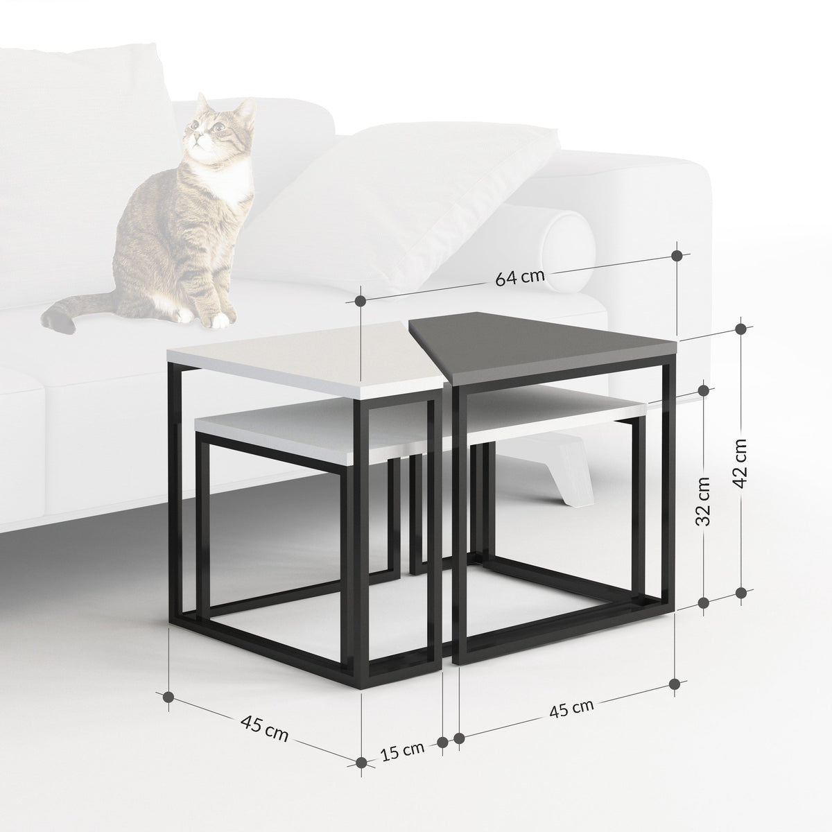 Decortieliving - Ohlady Modern Coffee Table Multipurpose H 41.8cm