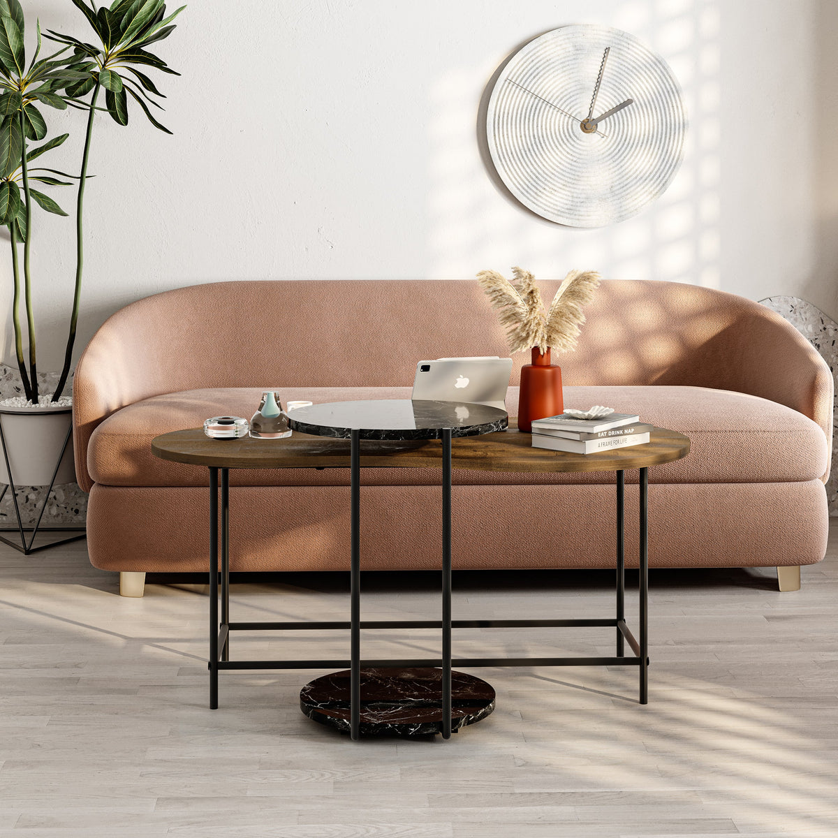 Decortieliving - Cuddle Coffee Table - Modern 2-piece Nested Set