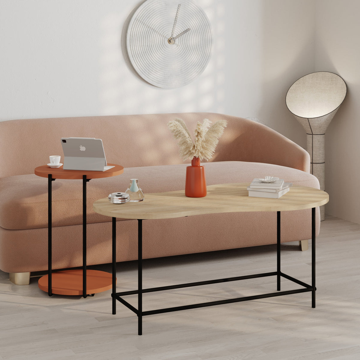 Decortieliving - Cuddle Coffee Table - Modern 2-piece Nested Set
