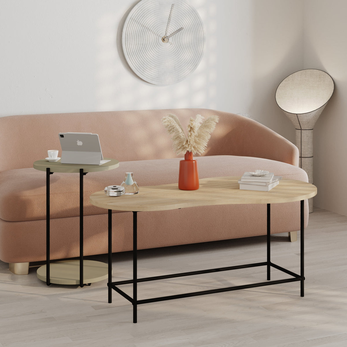 Decortieliving - Cuddle Coffee Table - Modern 2-piece Nested Set