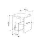 Decortieliving - Bon Side Table with Magazine Rack – Compact Modern End Table for Small Spaces