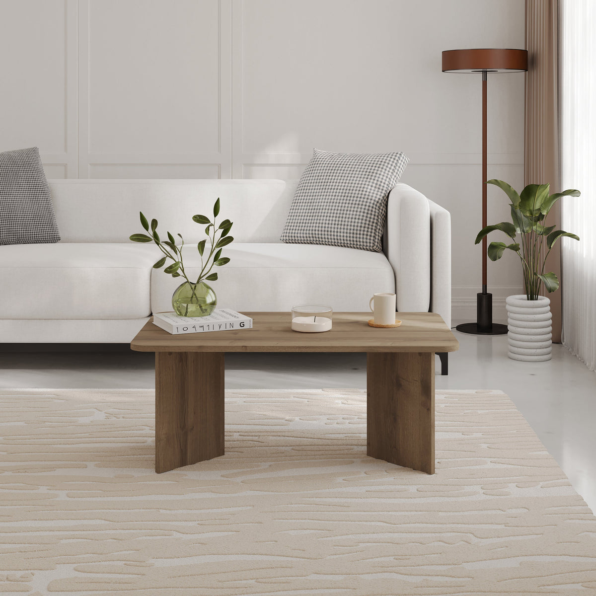 Decortieliving - Sam Modern Radius Coffee Table - 60x100 cm