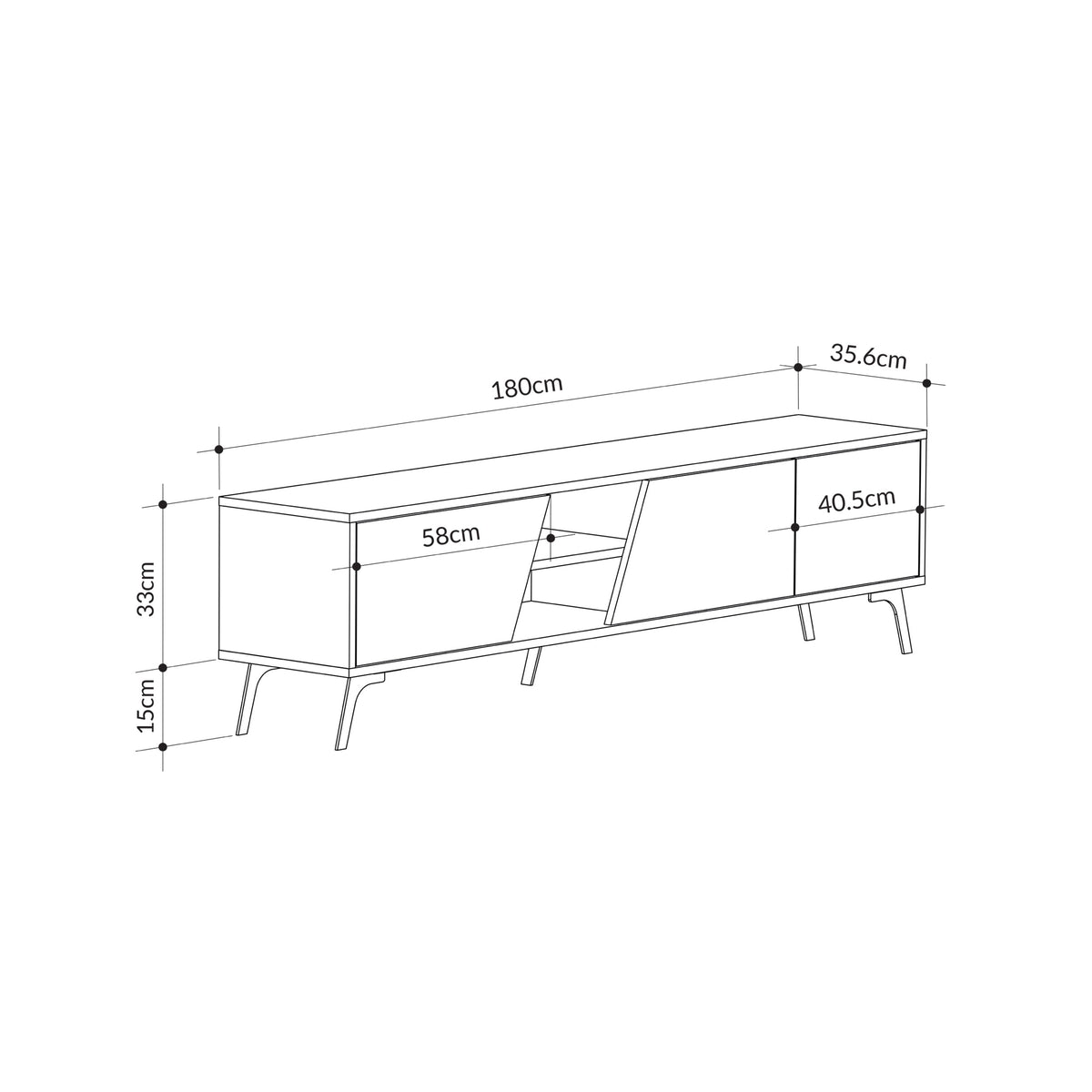 Decortieliving - Fiona Modern Tv Stand 180cm