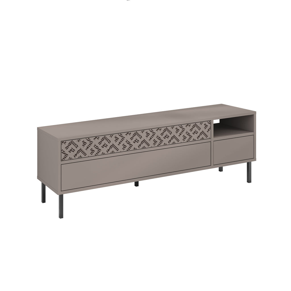 Decortieliving - Heaton Modern TV Stand Multimedia Centre TV Unit With Storage Cabinet 144.6cm