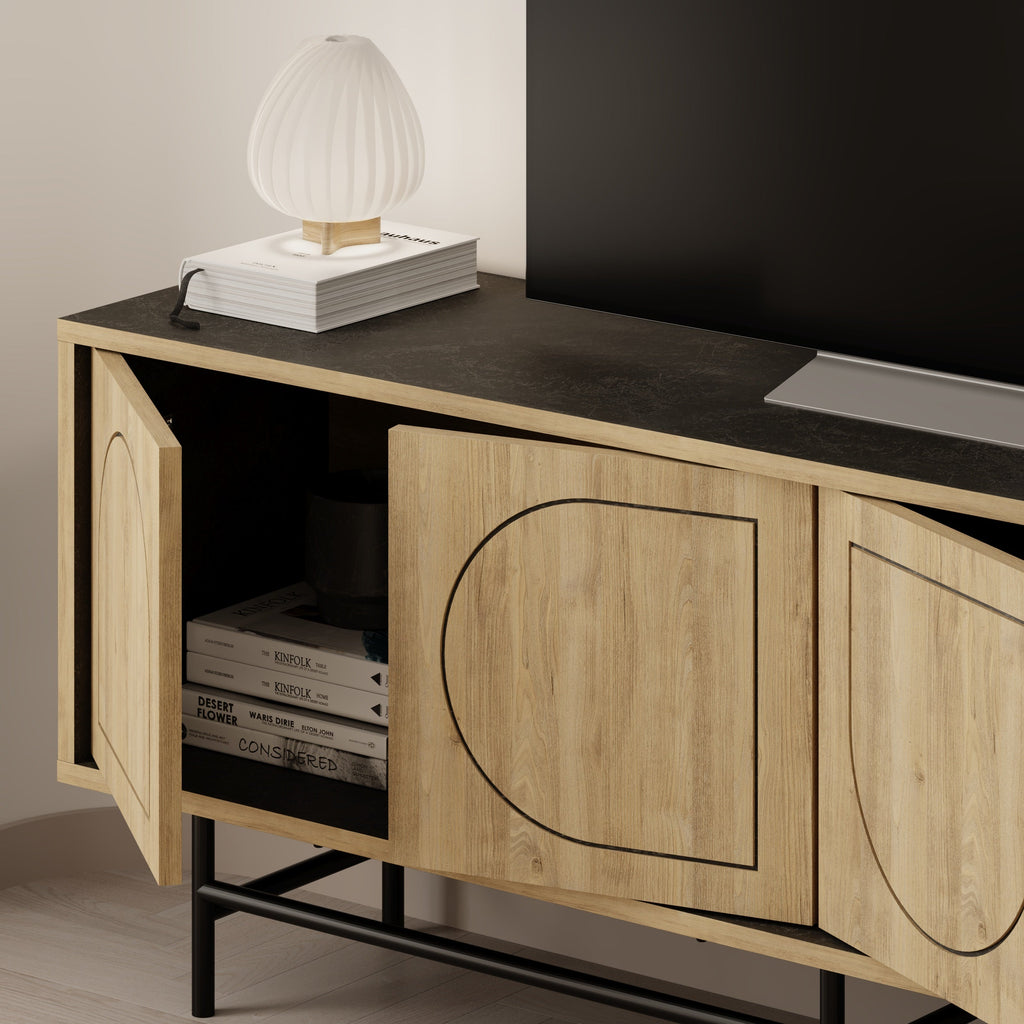 Decortieliving - Joji TV Stand Oak & Moss Effect 149 cm