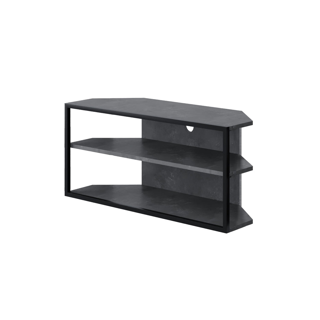 Decortieliving - Echo Corner TV Stand – Compact Corner Unit for TVs with Storage Shelves for Living Rooms or Flats