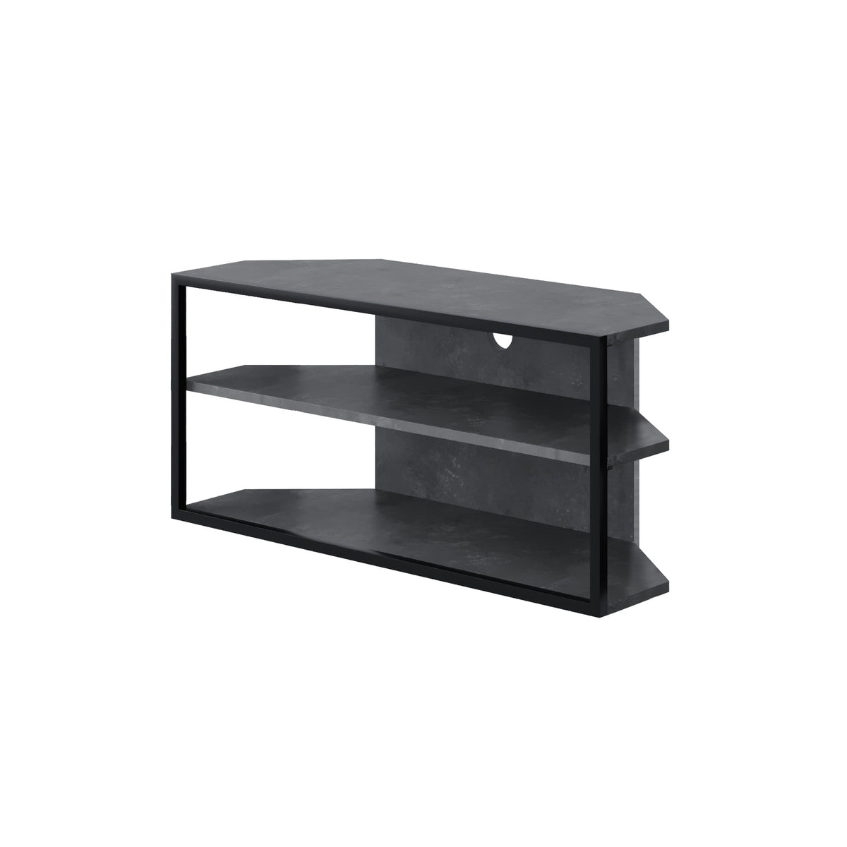 Decortieliving - Echo Corner TV Stand – Compact Corner Unit for TVs with Storage Shelves for Living Rooms or Flats