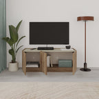 Decortieliving - Dione TV Stand Oak & Travertine Effect 120cm