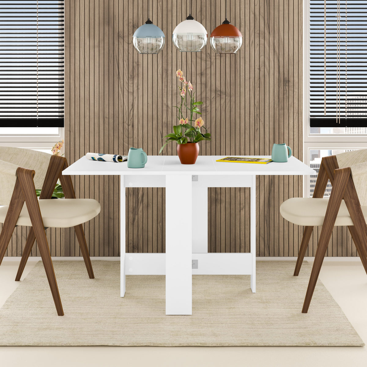 Decortieliving - Artemio Dining Table – Foldable – White Finish
