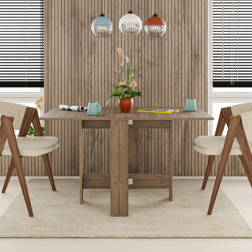 Decortieliving - Artemio Dining Table – Foldable – Dark Oak Effect