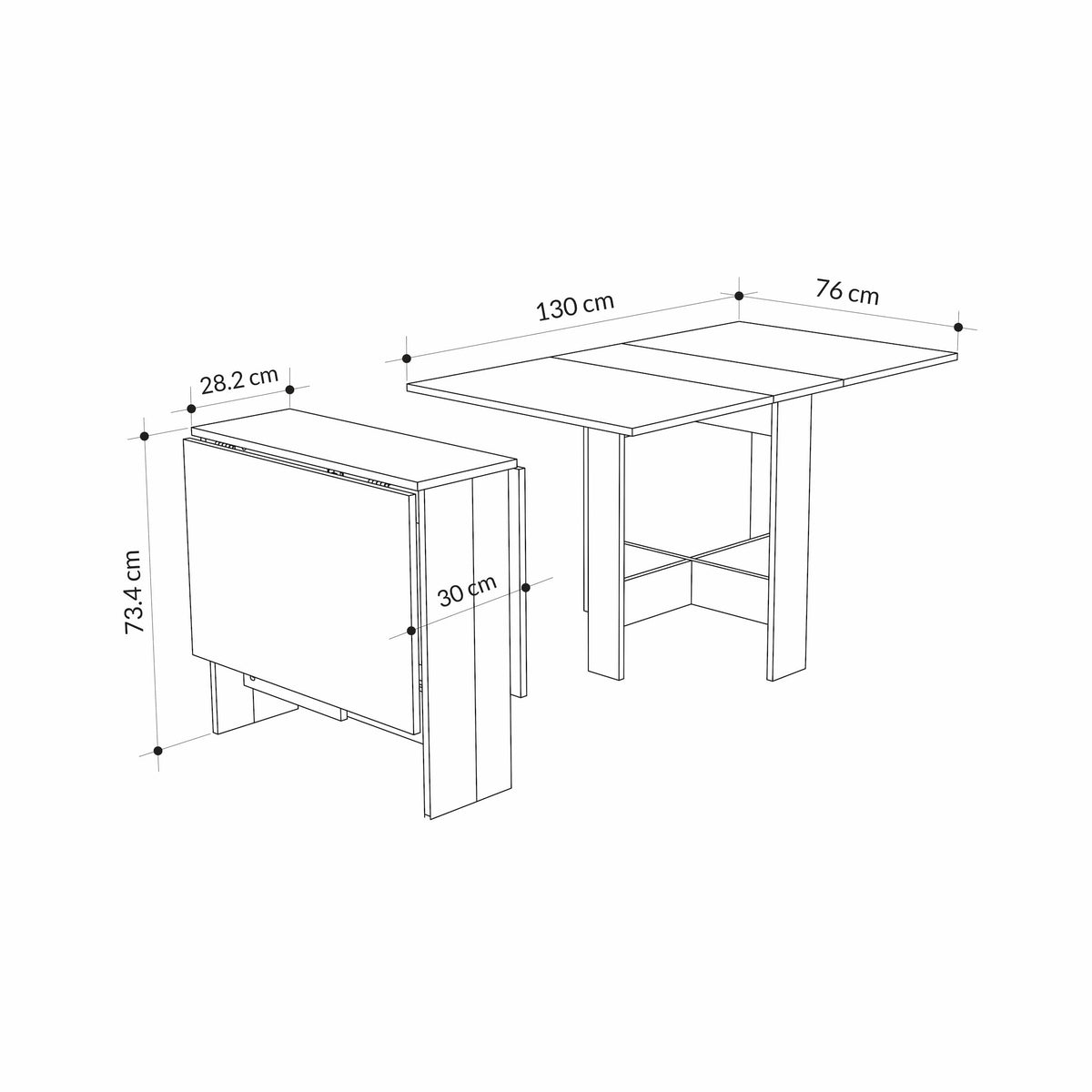Decortieliving - Artemio Dining Table - Foldable - Sandstone Finish