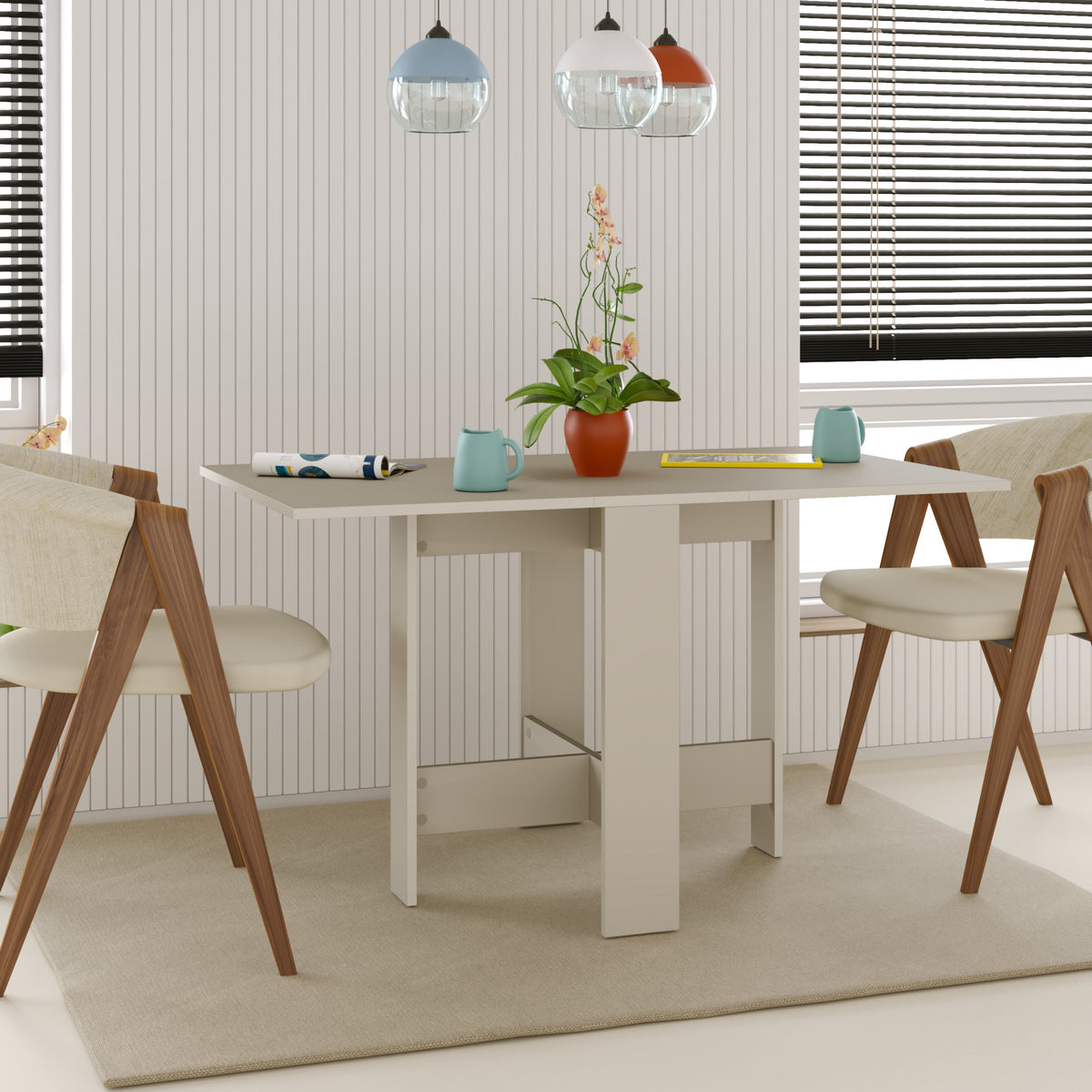 Decortieliving - Artemio Dining Table - Foldable - Sandstone Finish