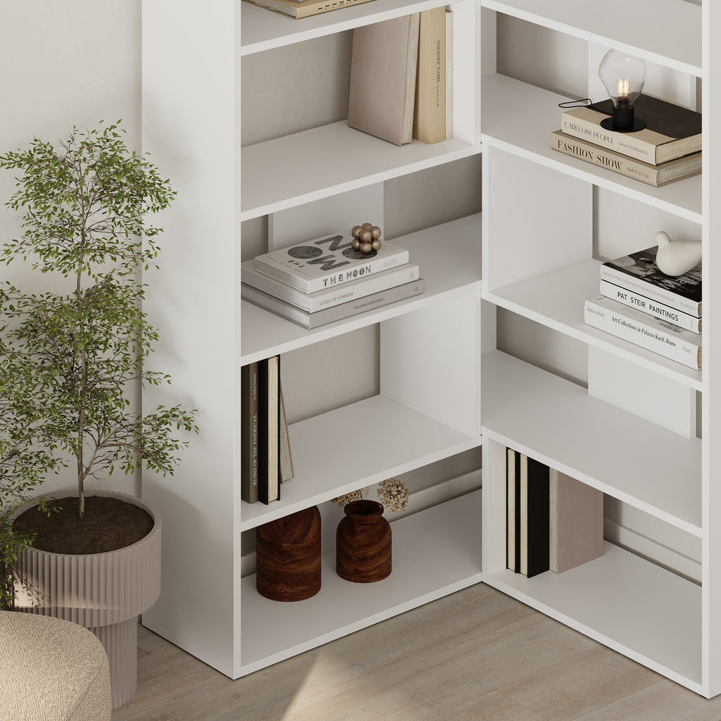 Decortieliving - Molly Modern Corner Multipurpose Bookcase Display Unit No.4 Tall 179 cm