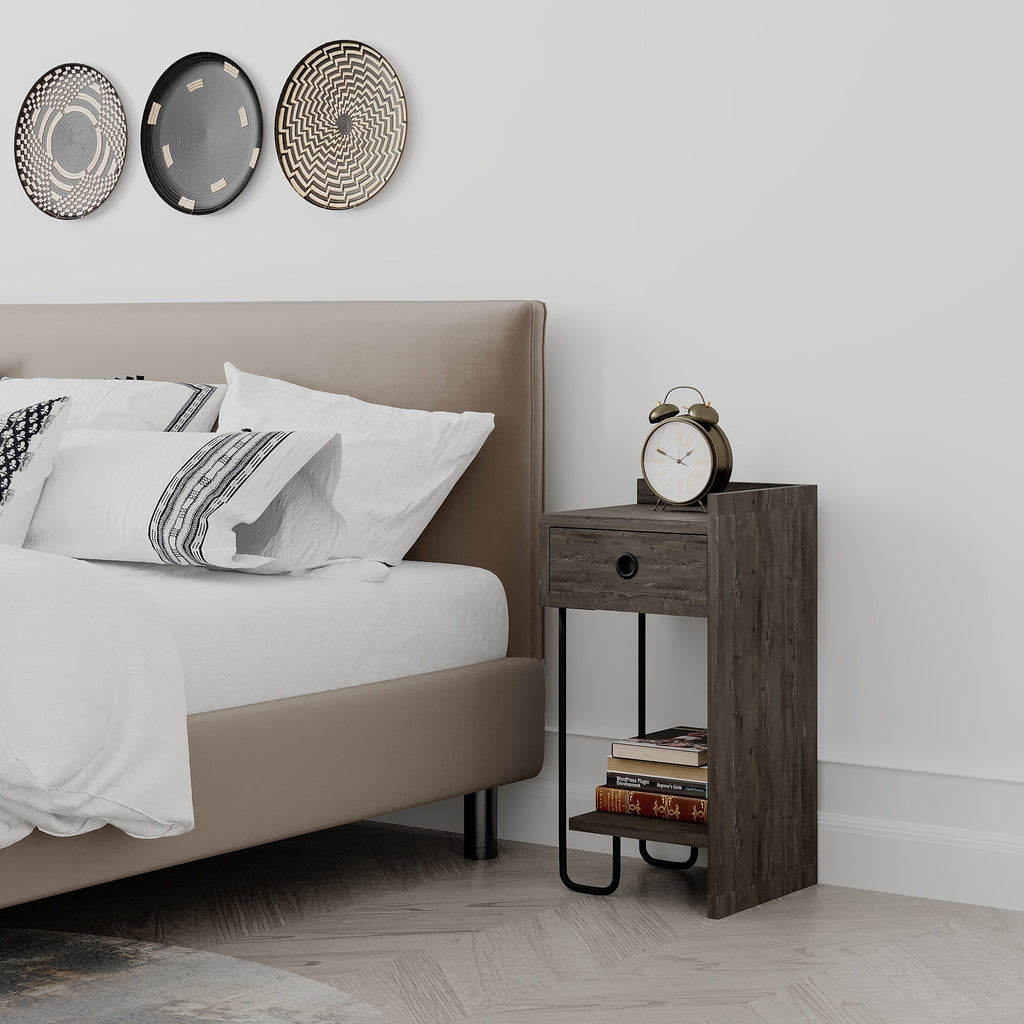 Decortieliving - Sirius Modern Bedside Table Right Module Bedroom Furniture W 32cm