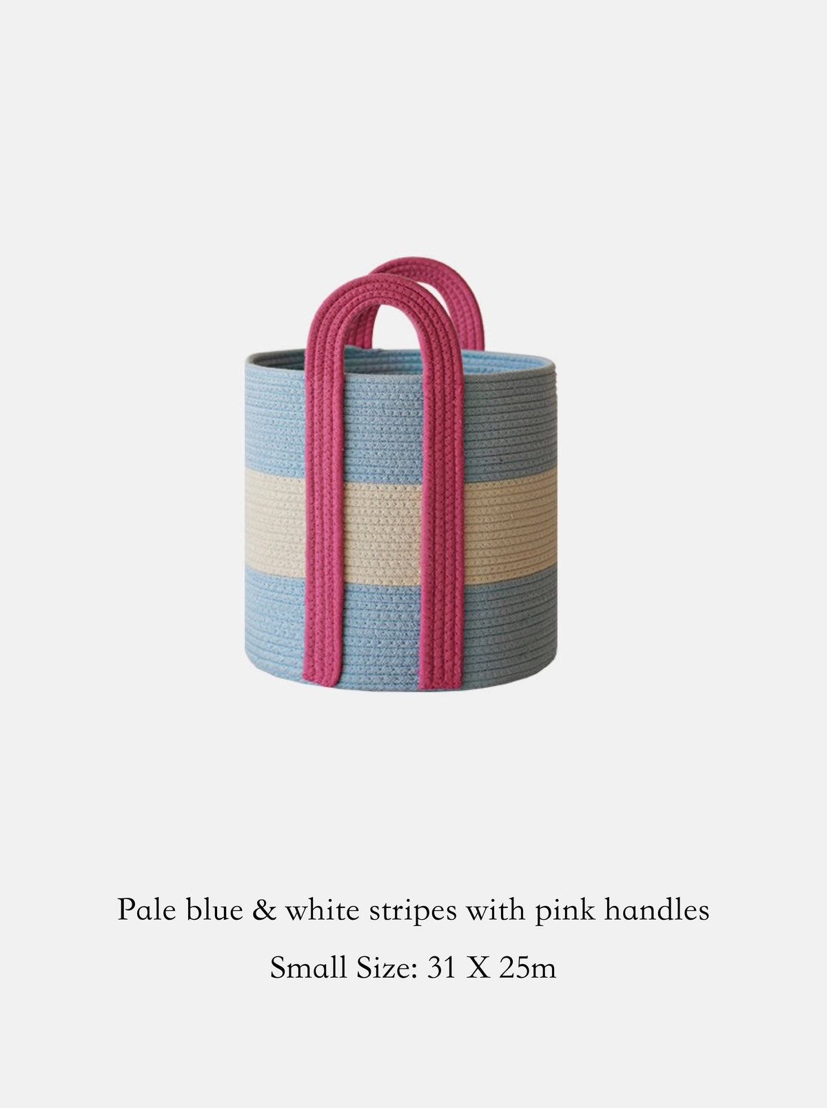 Decortieliving - Cotton Rope Storage Basket with Handles | Striped, Two Sizes