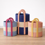 Decortieliving - Cotton Rope Storage Basket with Handles | Striped, Two Sizes