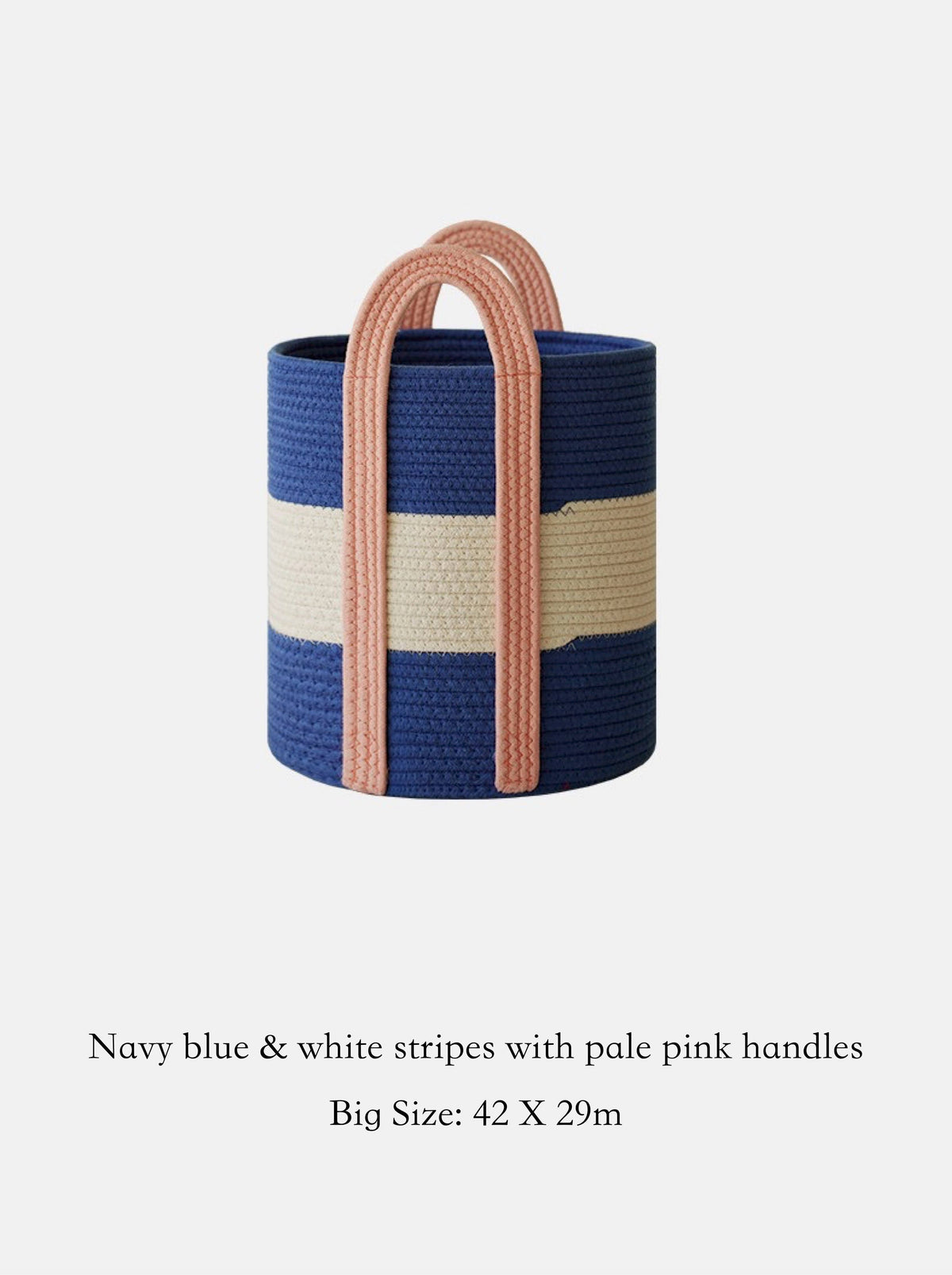 Decortieliving - Cotton Rope Storage Basket with Handles | Striped, Two Sizes
