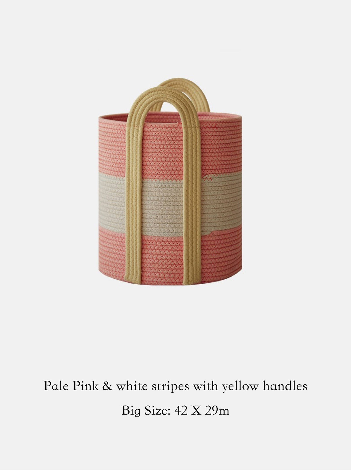 Decortieliving - Cotton Rope Storage Basket with Handles | Striped, Two Sizes