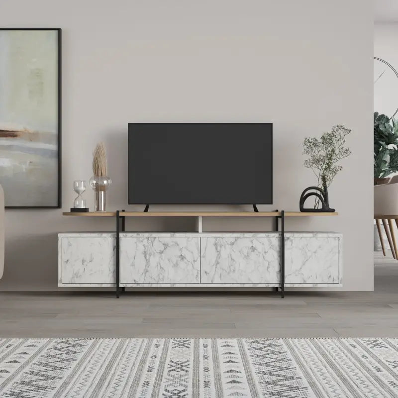 Decortieliving - Hanley Modern TV Stand Multimedia Centre TV Unit With Storage Cabinet 160cm