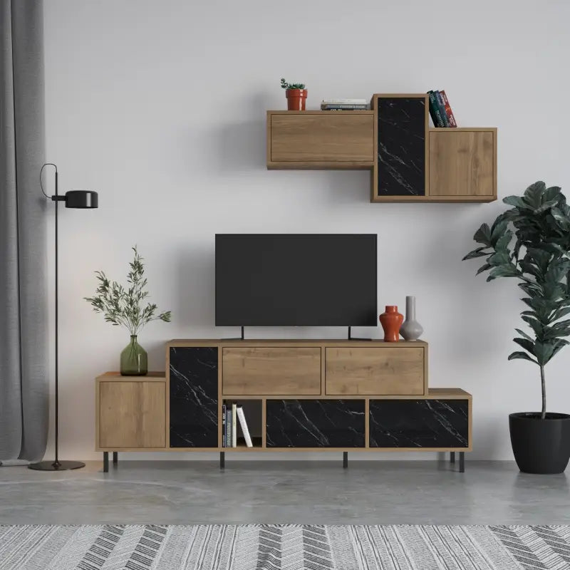 Decortieliving - Hermes Modern TV Stand Multimedia Centre TV Unit With Storage Cabinet 171.2 cm