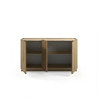 Decortieliving - Dione Sideboard Oak & Travertine Effect 140cm