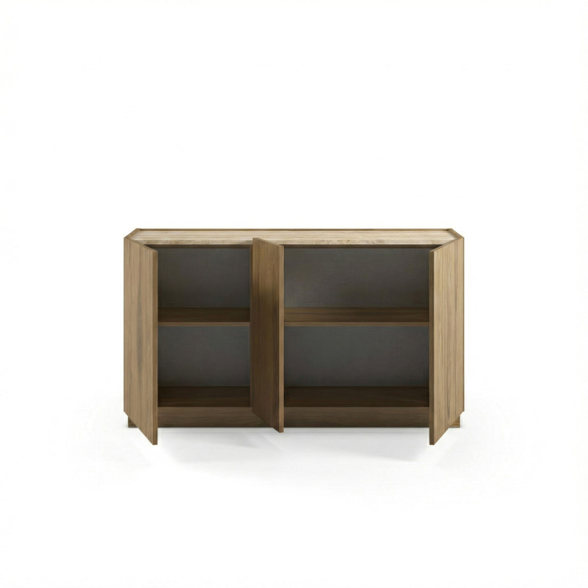 Decortieliving - Dione Sideboard Oak & Travertine Effect 140cm