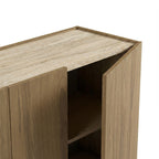 Decortieliving - Dione Sideboard Oak & Travertine Effect 140cm