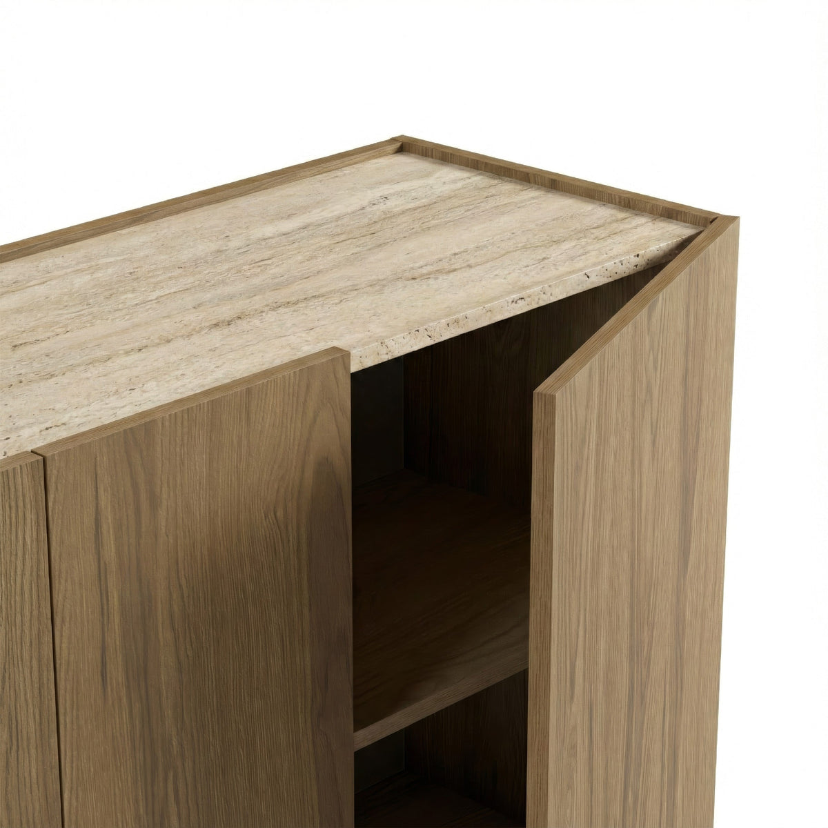 Decortieliving - Dione Sideboard Oak & Travertine Effect 140cm