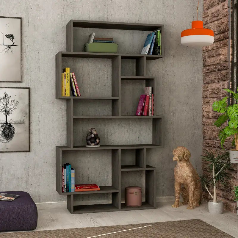 Decortieliving - Karmato Modern Bookcase Display Unit Tall 168.5cm
