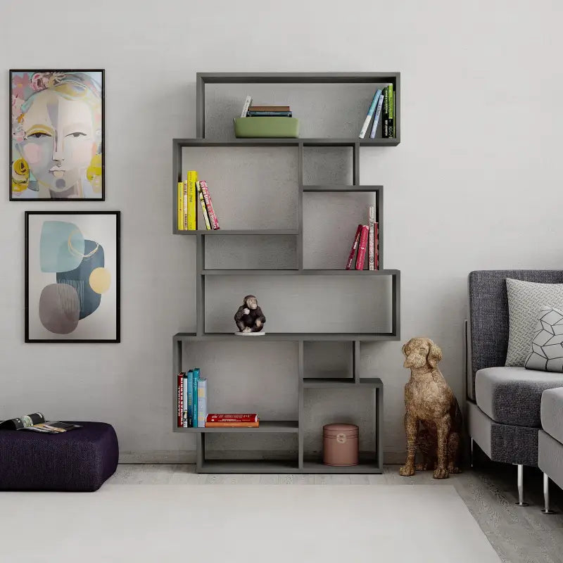 Decortieliving - Karmato Modern Bookcase Display Unit Tall 168.5cm