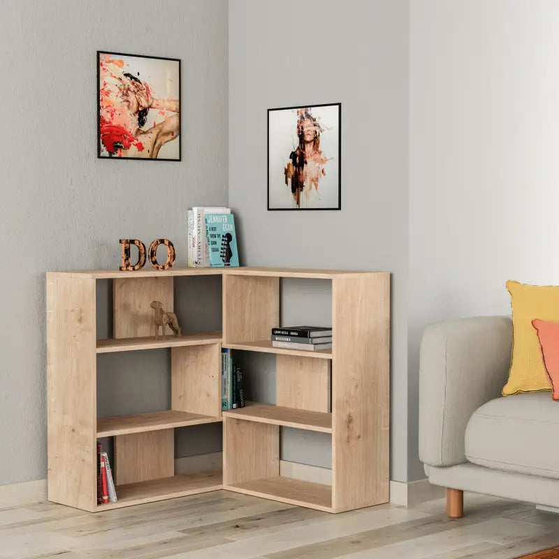 Decortieliving - Molly Modern Corner Multipurpose Bookcase Display Unit Room Separator No.3 Short 89cm